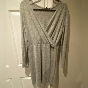 Grey Long Sleeve Winter Dress